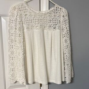 Eri & Ali White Lace Women's Blouse